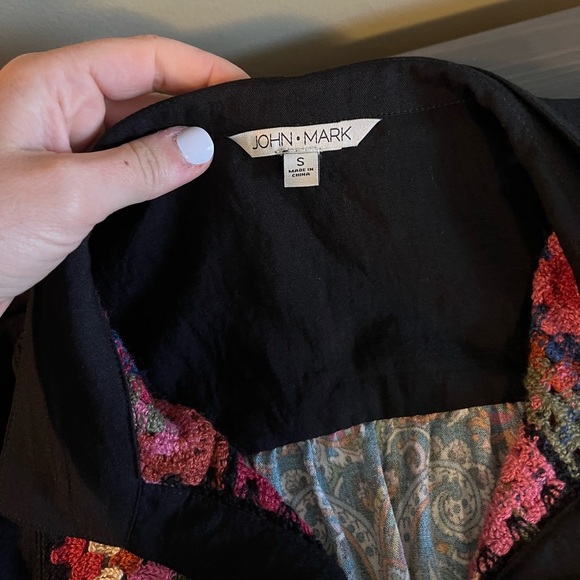 JOHN MARK Boho Crochet Art To Wear Tunic Top NEW - Picture 8 of 9